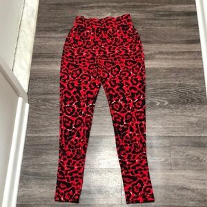 Red Cheetah Print Leggings